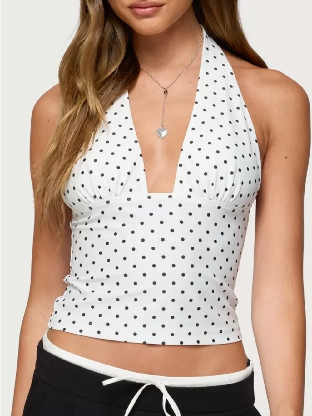 Edikted Blaire Polka Dot Halter Top small
